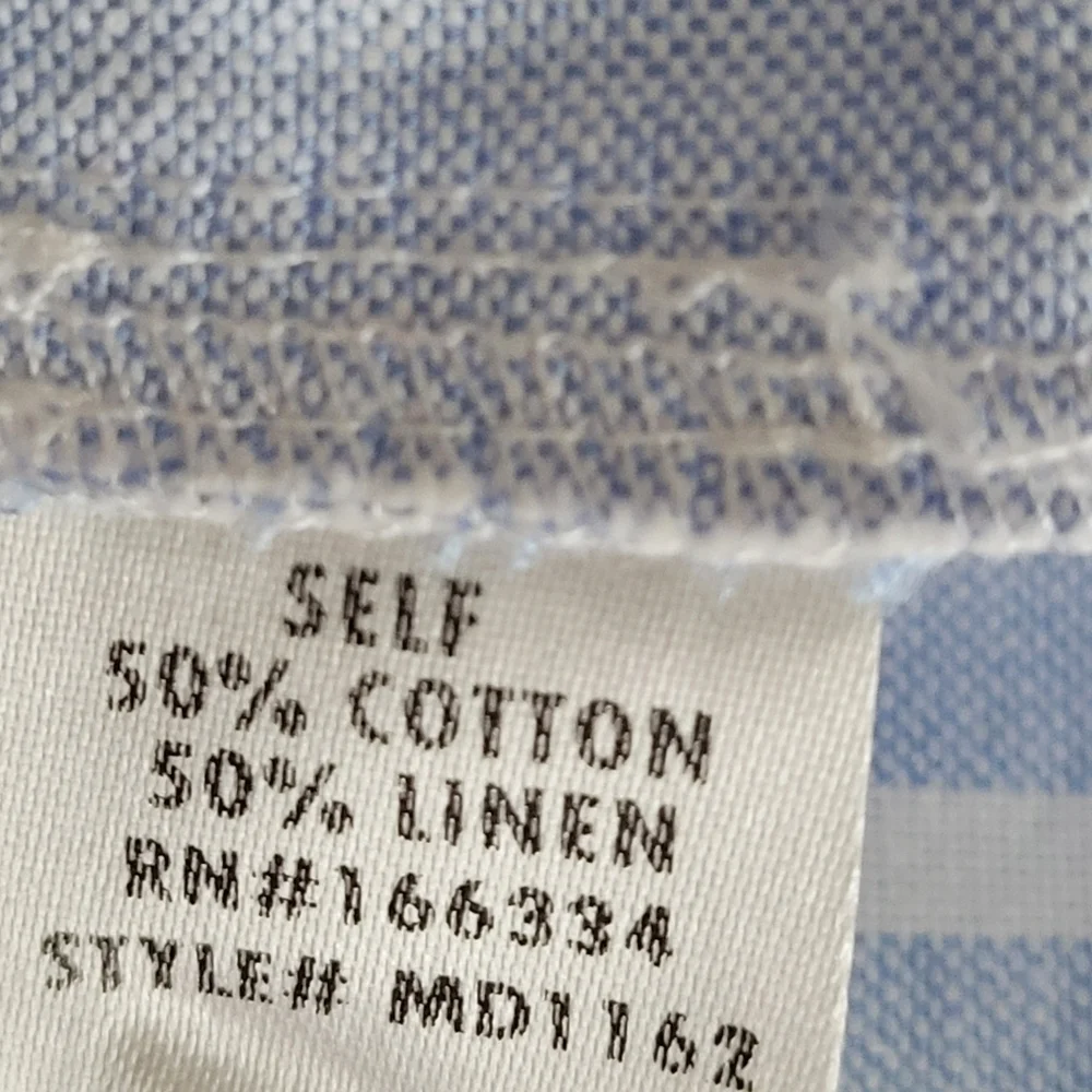 Million‎ Colors Blue Striped Midi Shirt Dress Long Sleeve Linen Cotton